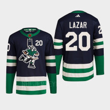 Curtis Lazar Reverse Retro 2.0 2022 Vancouver Canucks Navy Jersey Authentic Primegreen #20