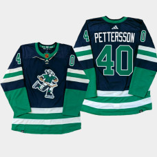 Vancouver Canucks Elias Pettersson Navy PrimeGreen Reverse Retro Jersey 2022-23