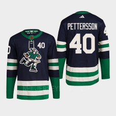 Elias Pettersson Reverse Retro 2.0 2022 Vancouver Canucks Navy Jersey Authentic Primegreen #40