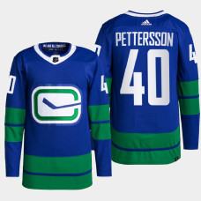 Elias Pettersson #40 Vancouver Canucks Blue Jersey 2022 Alternate Primegreen Authentic Pro