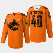 Elias Pettersson Vancouver Canucks 2022 First Nations Night Orange #40 Jersey Every Child Matters