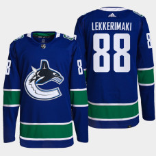 Jonathan Lekkerimaki Vancouver Canucks 2022 NHL Draft Blue Jersey Authentic Primegreen Home