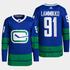 Juho Lammikko #91 Vancouver Canucks Blue Jersey 2022 Alternate Primegreen Authentic Pro