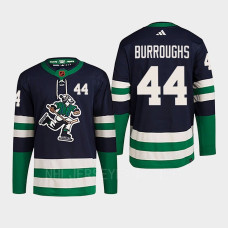 Kyle Burroughs Reverse Retro 2.0 2022 Vancouver Canucks Navy Jersey Authentic Primegreen #44