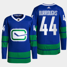 Kyle Burroughs #44 Vancouver Canucks Blue Jersey 2022 Alternate Primegreen Authentic Pro