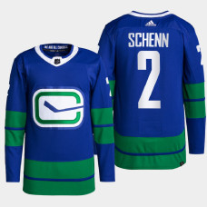 Luke Schenn #2 Vancouver Canucks Blue Jersey 2022 Alternate Primegreen Authentic Pro