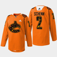 Luke Schenn Vancouver Canucks 2022 First Nations Night Orange #2 Jersey Every Child Matters