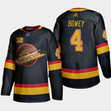 Vancouver Canucks Madison Bowey #4 2021 Flying Skate Authentic Black Jersey