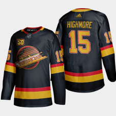 Vancouver Canucks Matthew Highmore #15 2021 Flying Skate Authentic Black Jersey