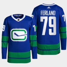 Micheal Ferland #79 Vancouver Canucks Blue Jersey 2022 Alternate Primegreen Authentic Pro