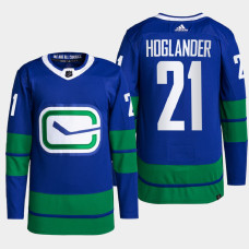 Nils Hoglander #21 Vancouver Canucks Blue Jersey 2022 Alternate Primegreen Authentic Pro