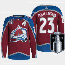 Vancouver Canucks Oliver Ekman-Larsson Burgundy Authentic Pro 2022 Stanley Cup Playoffs Jersey