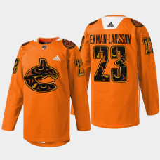 Oliver Ekman-Larsson Vancouver Canucks 2022 First Nations Night Orange #23 Jersey Every Child Matters