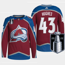 Vancouver Canucks Quinn Hughes Burgundy Authentic Pro 2022 Stanley Cup Playoffs Jersey