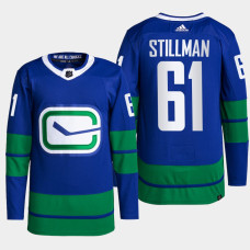 Vancouver Canucks Riley Stillman Blue Alternate Primegreen Jersey 2022-23