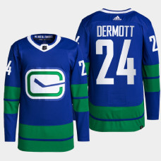 Travis Dermott #24 Vancouver Canucks Blue Jersey 2022 Alternate Primegreen Authentic Pro