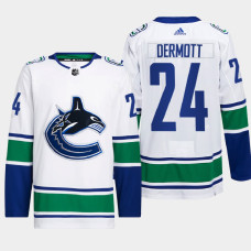 Travis Dermott #24 Vancouver Canucks White Jersey 2022 Away Primegreen Authentic Pro