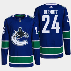 Travis Dermott #24 Vancouver Canucks Blue Jersey 2022 Home Primegreen Authentic Pro