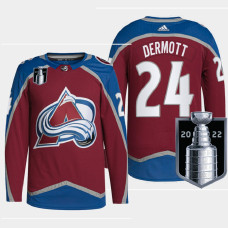 Vancouver Canucks Travis Dermott Burgundy Authentic Pro 2022 Stanley Cup Playoffs Jersey