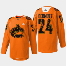 Travis Dermott Vancouver Canucks 2022 First Nations Night Orange #24 Jersey Every Child Matters