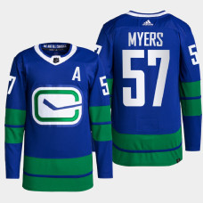 Tyler Myers #57 Vancouver Canucks Blue Jersey 2022 Alternate Primegreen Authentic Pro