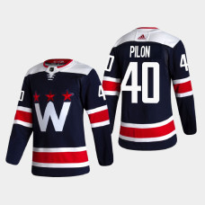 Washington Capitals Garrett Pilon #40 2021 Alternate Authentic Navy Jersey