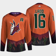 Arizona Coyotes 2022 Reverse Retro 2.0 Andrew Ladd Orange Authentic Primegreen Jersey Men's