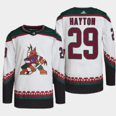 Arizona Coyotes Barrett Hayton White Primegreen Authentic Pro Away Jersey 2022