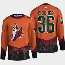 Arizona Coyotes 2022 Reverse Retro 2.0 Christian Fischer Orange Authentic Primegreen Jersey Men's