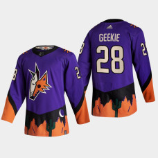 Arizona Coyotes #28 Conor Geekie 2022 NHL Draft Purple Jersey Reverse Retro