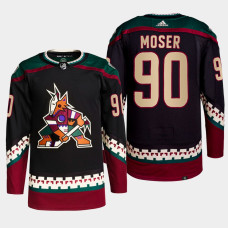 J.J. Moser #90 Arizona Coyotes Black Jersey 2022 Primegreen Authentic Home