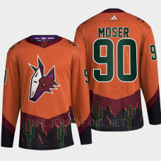 Arizona Coyotes 2022 Reverse Retro 2.0 Janis Moser Orange Authentic Primegreen Jersey Men's