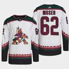 Arizona Coyotes Janis Moser White Primegreen Authentic Pro Away Jersey 2022