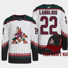 Jeremy Langlois Arizona Coyotes 2022 NHL Draft White Jersey Authentic Primegreen Away