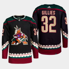 Jon Gillies #32 Arizona Coyotes Black Jersey 2022 Primegreen Authentic Home