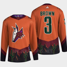 Arizona Coyotes 2022 Reverse Retro 2.0 Josh Brown Orange Authentic Primegreen Jersey Men's