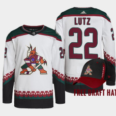 Julian Lutz Arizona Coyotes 2022 NHL Draft White Jersey Authentic Primegreen Away