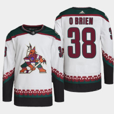 Arizona Coyotes Liam O'Brien White Primegreen Authentic Pro Away Jersey 2022