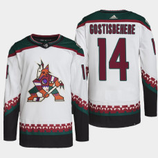 Arizona Coyotes Shayne Gostisbehere White Primegreen Authentic Pro Away Jersey 2022