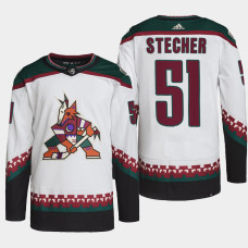 Troy Stecher #51 Arizona Coyotes White Jersey 2022 Primegreen Authentic Away