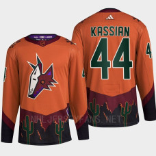 Arizona Coyotes 2022 Reverse Retro 2.0 Zack Kassian Orange Authentic Primegreen Jersey Men's