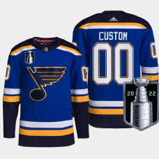 St. Louis Blues 2022 Stanley Cup Playoffs Blue Authentic Pro Jersey Custom