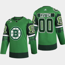 Boston Bruins St Patricks Day Green Warm-Up 2022 Jersey Custom