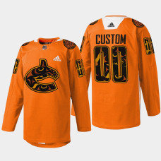 Vancouver Canucks 2022 First Nations Night Orange Every Child Matters Jersey Custom