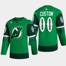 New Jersey Devils St Patricks Day Green Warm-Up 2022 Jersey Custom