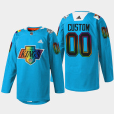 Los Angeles Kings Pride Night Blue Warm-Up 2022 Jersey Custom