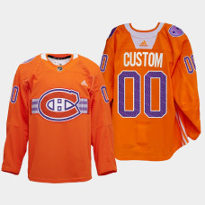 Montreal Canadiens Indigenous Celebration Night Orange Warmup 2022 Jersey Custom