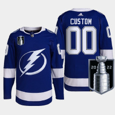 Tampa Bay Lightning 2022 Stanley Cup Playoffs Blue Authentic Pro Jersey Custom