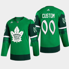 Toronto Maple Leafs St. Patrick Green Warm-Up 2022 Jersey Custom