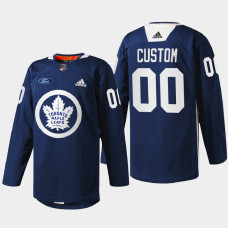 Toronto Maple Leafs Primary Logo Navy Warm Up 2022 Jersey Custom